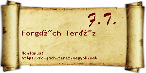 Forgách Teréz névjegykártya